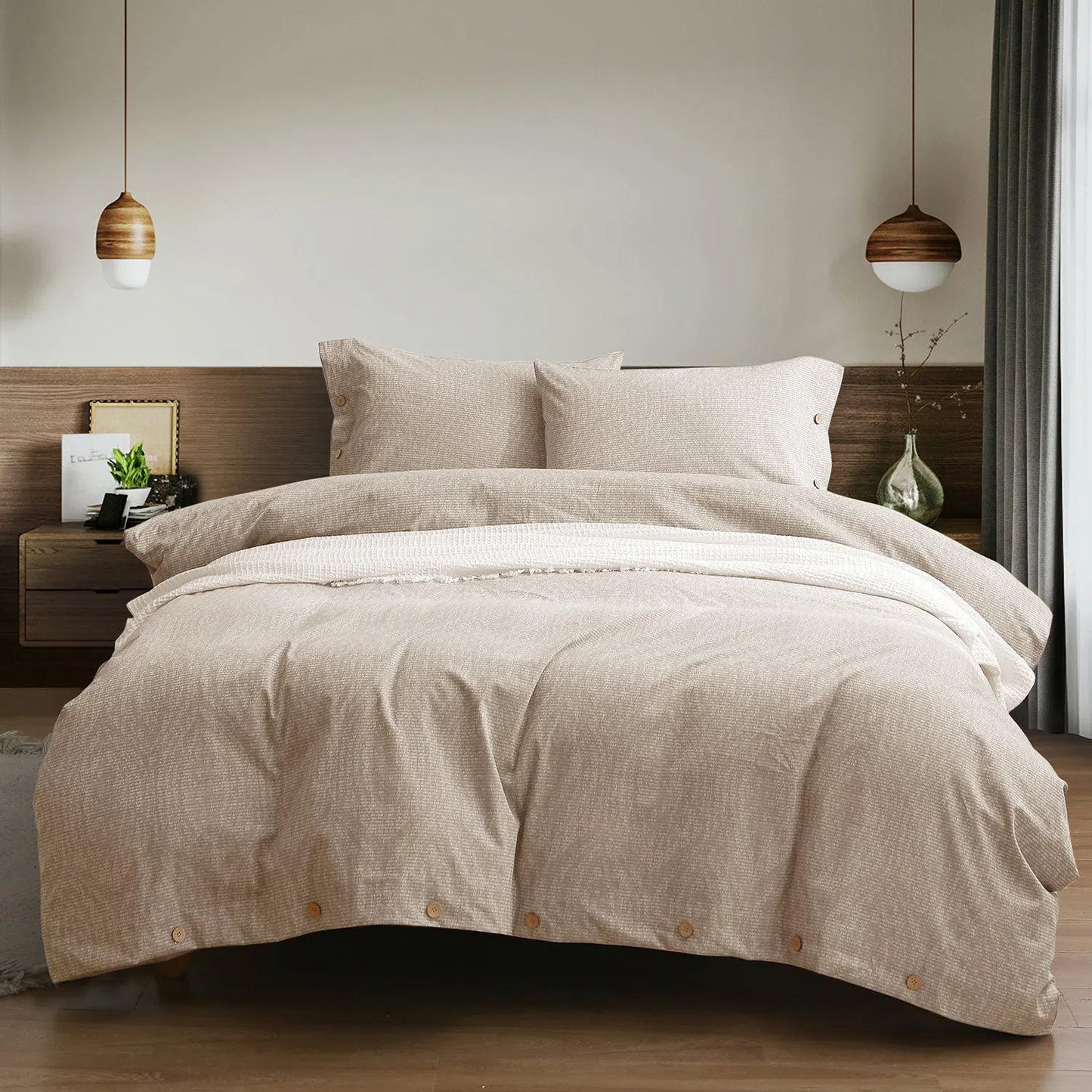 Amalfi Quilt Cover Set Sand by Bas Phillips-Sleep Doctor