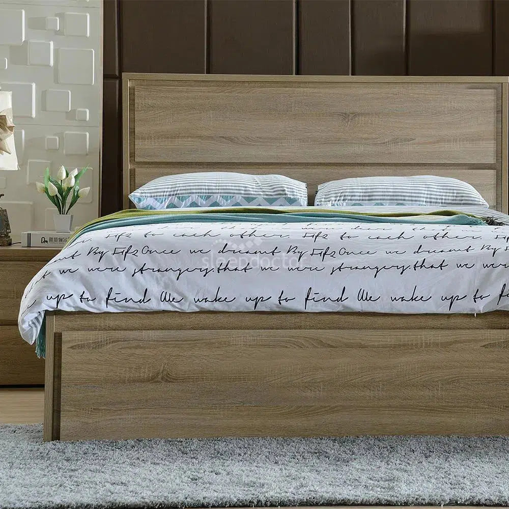Ashley Bed With Reversible Bedhead Vintage Oak-Sleep Doctor