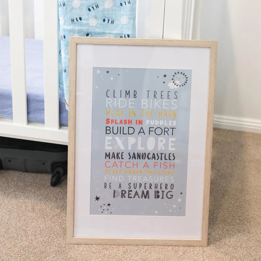 Baby Blue Framed Glass Print 43x63-Sleep Doctor