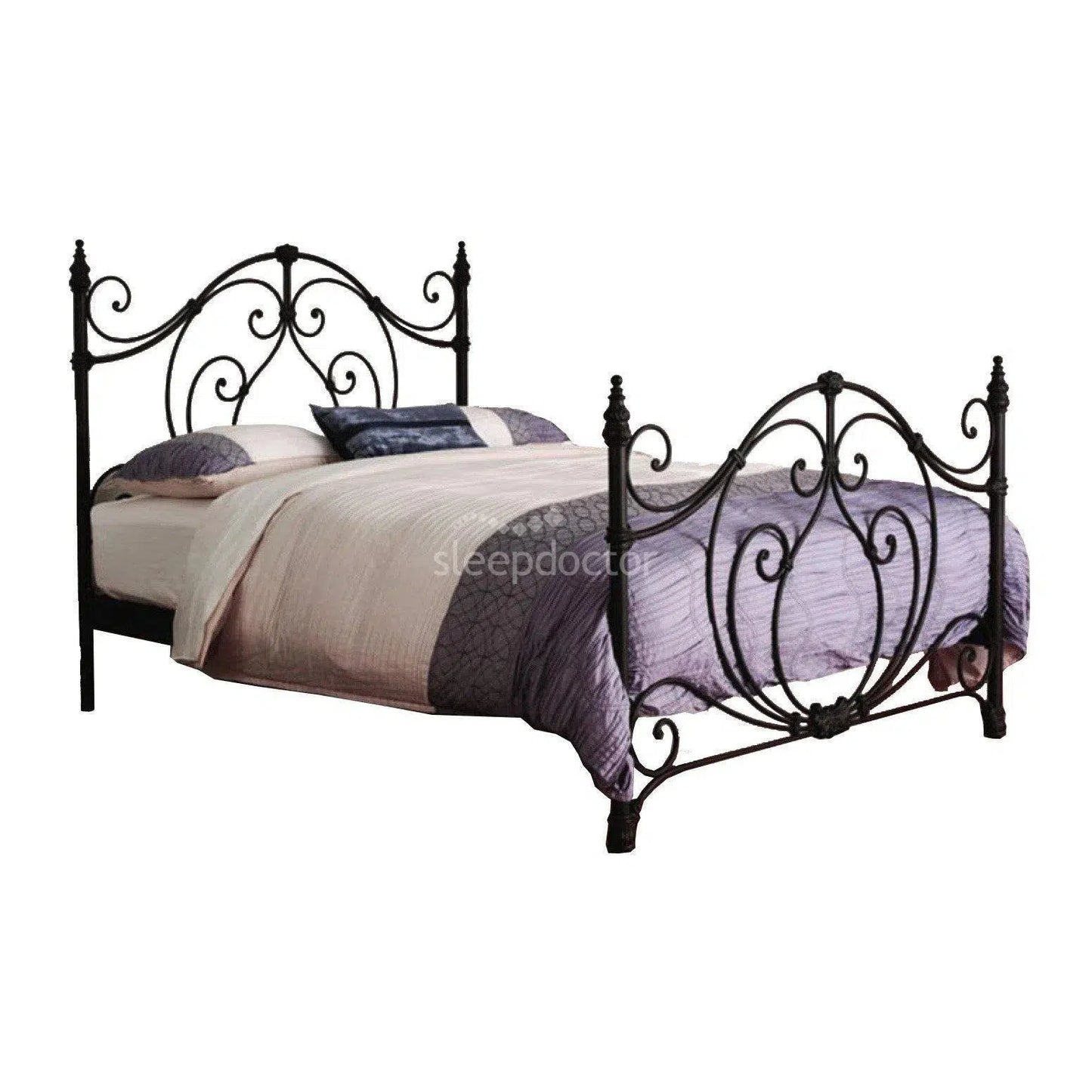 Bogart Size Cast and Wrought Iron Verdi Gri Bed-Sleep Doctor