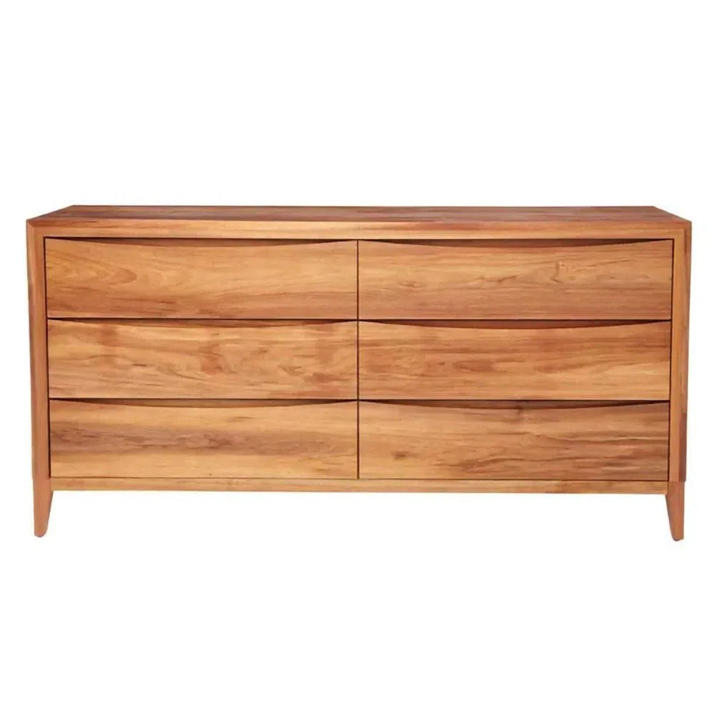 Bolton Solid Blackwood Timber 6 Drawer Dresser - Australian Made-Sleep Doctor