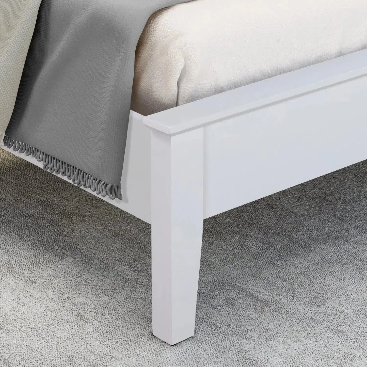 Byron White Painted Low Foot Timber Bed-Sleep Doctor