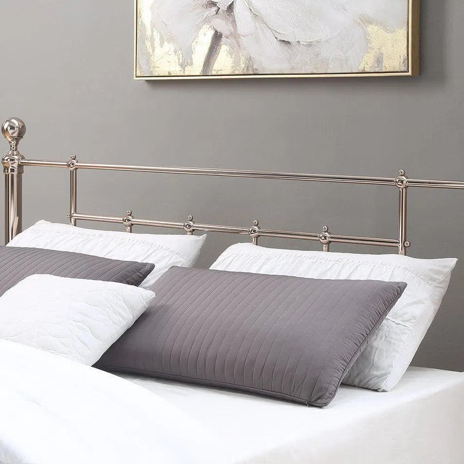 Chadstone Metal Bed in Rose Gold-Sleep Doctor