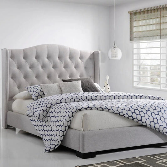 Memphis with Wings King Fabric Upholstered Bed-Sleep Doctor