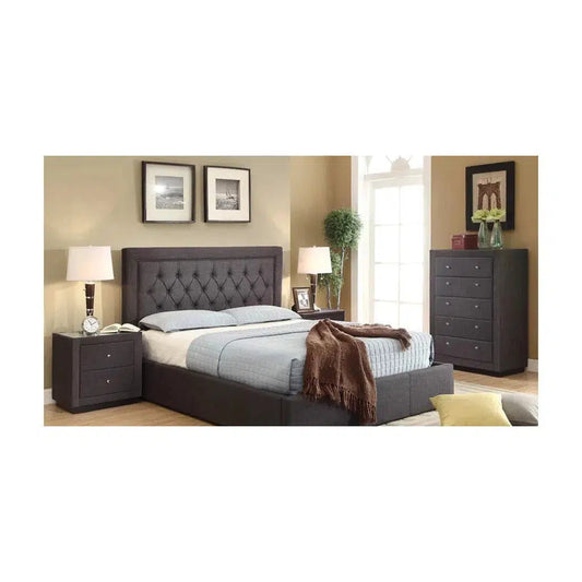 Nelson Bed in Fabric with Timber Slat Base-Sleep Doctor