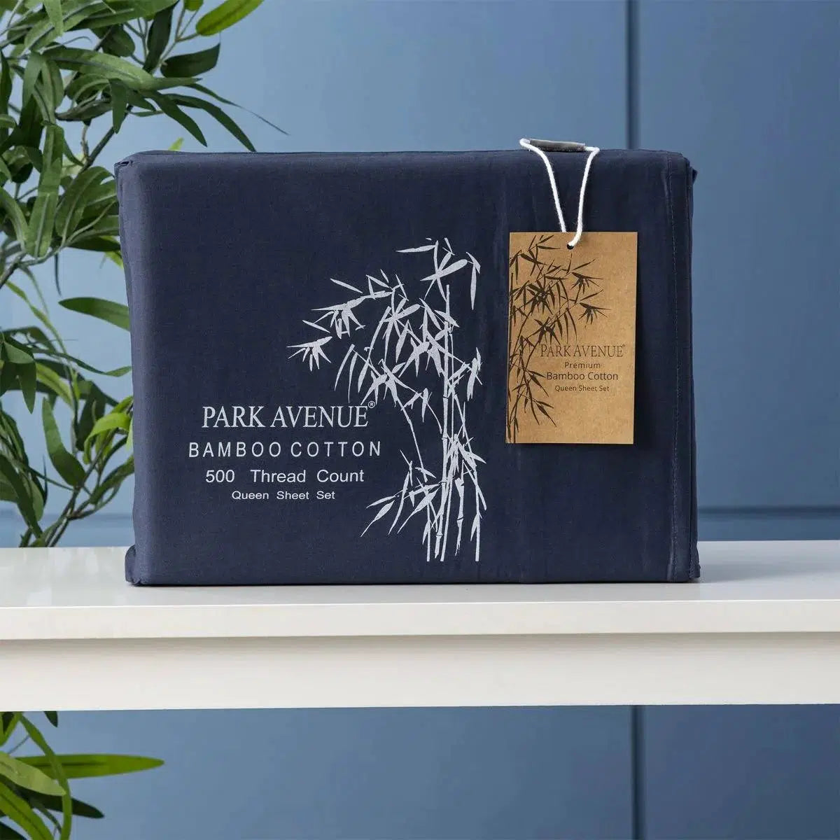 Park Avenue 500TC Bamboo Cotton Sheet Set Mega King Indigo-Sleep Doctor