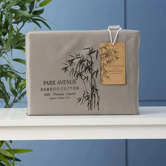 Park Avenue 500TC Bamboo Cotton Sheet Split Queen Pewter-Sleep Doctor