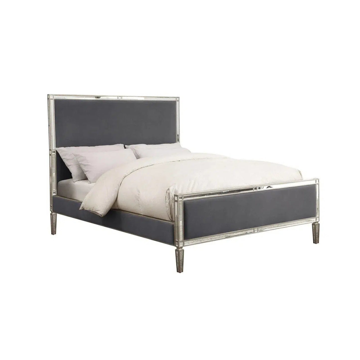 Rochelle Mirrored Fabric Upholstered Bed-Sleep Doctor