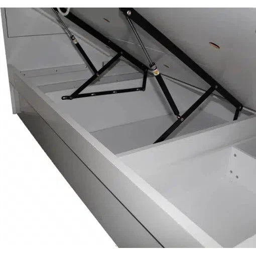Seattle Side Gaslift Storage Bed In Gloss White-Sleep Doctor