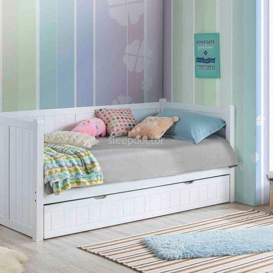 Single Nashville Day Bed with Trundle in White-Sleep Doctor