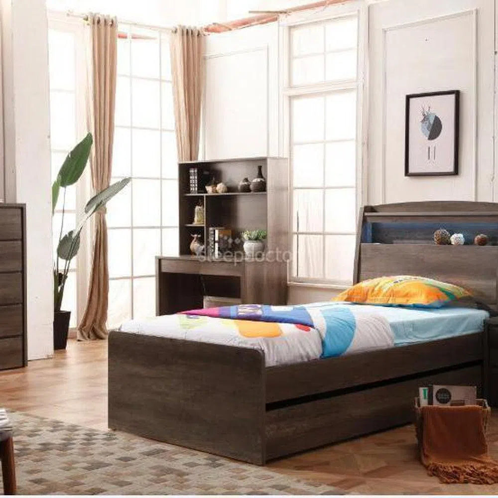 Summit King Single Bed In Charcoal With End Lift-Sleep Doctor