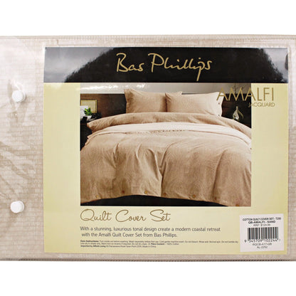Amalfi Quilt Cover Set Sand by Bas Phillips-Sleep Doctor