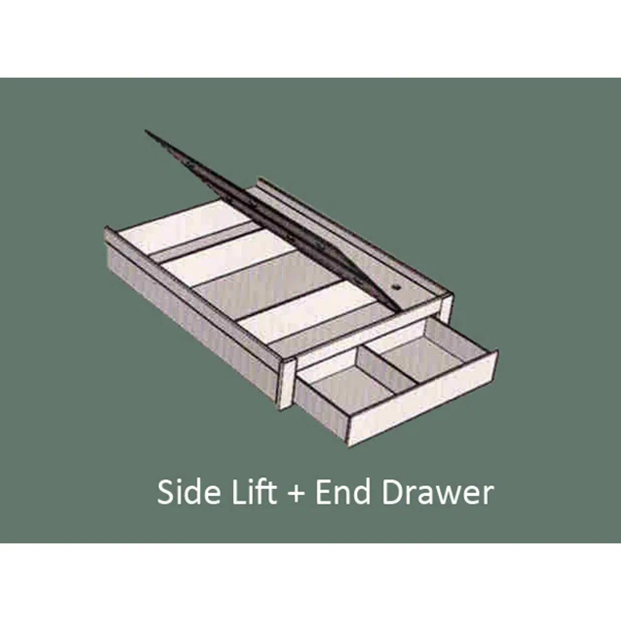 Bali Gas Lift Storage Bed with Foot End Drawer and Bed Light-Sleep Doctor