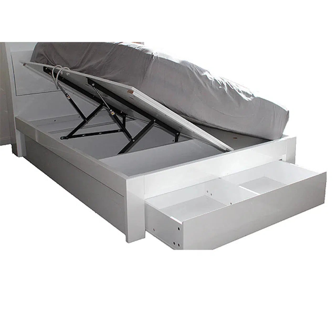 Bali Gas Lift Storage Bed with Foot End Drawer and Bed Light-Sleep Doctor