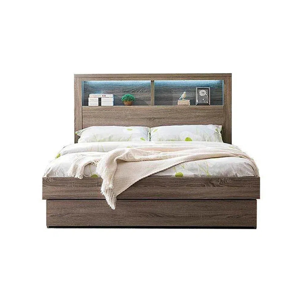 Bali Gas Lift Storage Bed with Foot End Drawer and Bed Light-Sleep Doctor