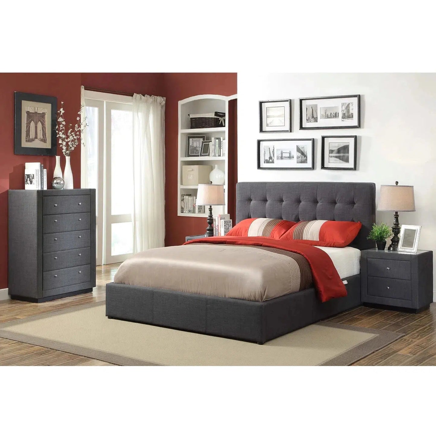 Brooklyn Gas Lift Storage Bed Frame in Fabric-Sleep Doctor