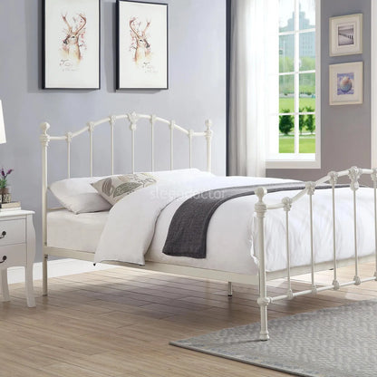 Claremont Cast Iron Bed Antique White With Slats-Sleep Doctor