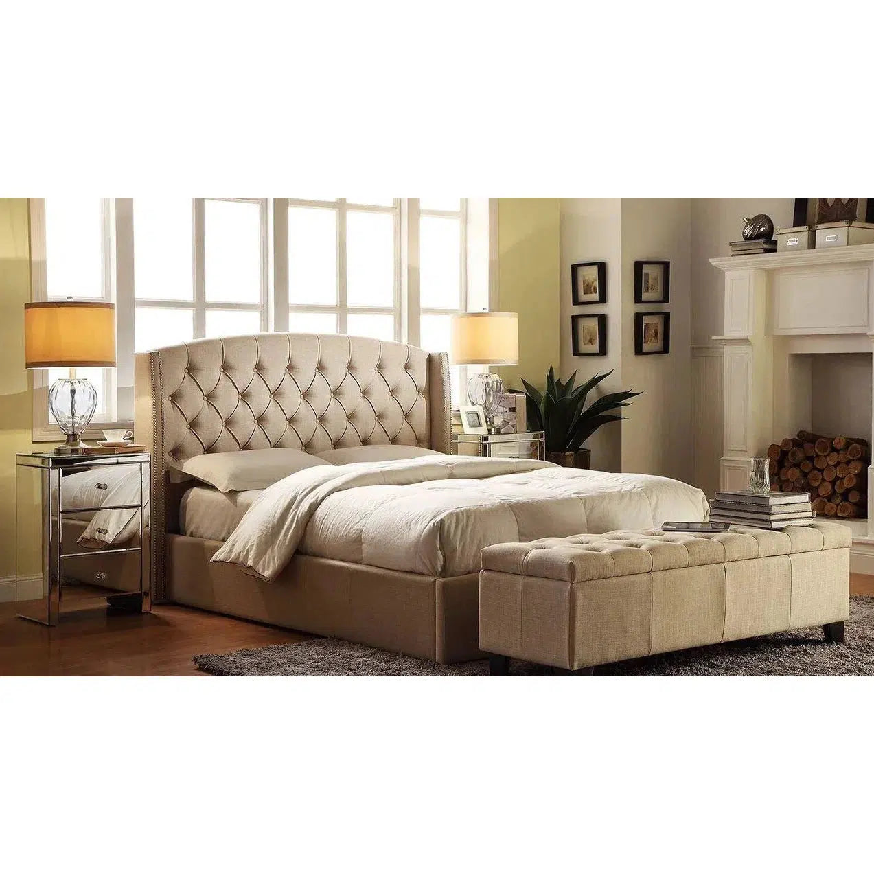 Hampton Gas Lift Storage Bed in Fabric-Sleep Doctor