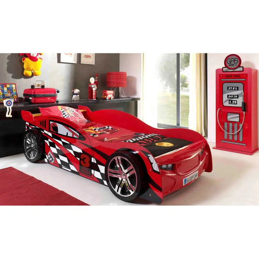 King Single Brisbane Night Speeder Car Bed in Red-Sleep Doctor