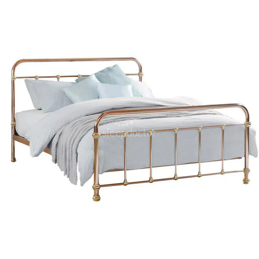 Madrid Bed in Copper and Brass Plating over Tubular Metal-Sleep Doctor