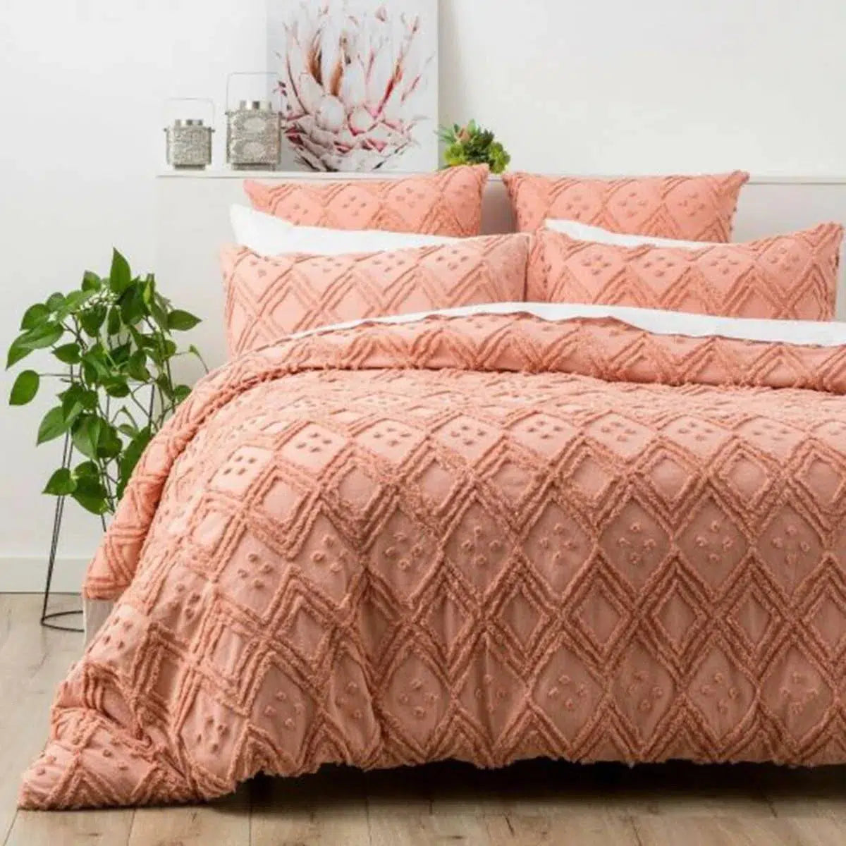 Park Avenue Medallion Queen Quilt Cover Set in Blush-Sleep Doctor