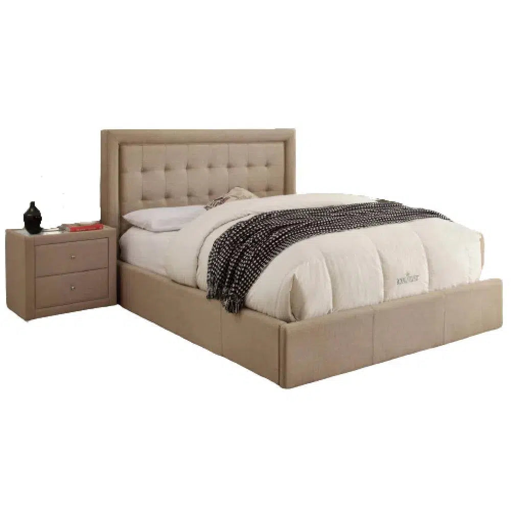Regent Bed in Upholstered Fabric with Timber Slat Base-Sleep Doctor