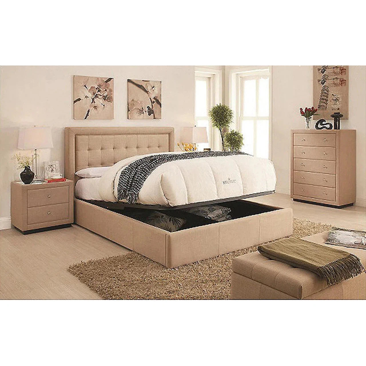 Regent Gas Lift Bed Upholstered Fabric-Sleep Doctor