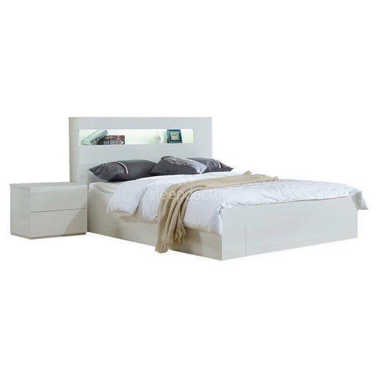 Seattle Bed With Drawer In White-Sleep Doctor
