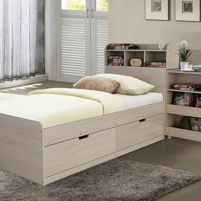 Single Airlie Bed with Cabinet and 2 Drawers in Light Oak-Sleep Doctor