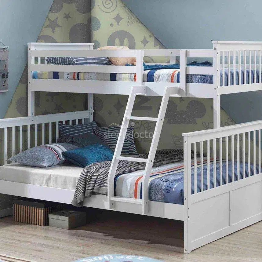 Single Over Double Seattle Bunk Bed in White-Sleep Doctor