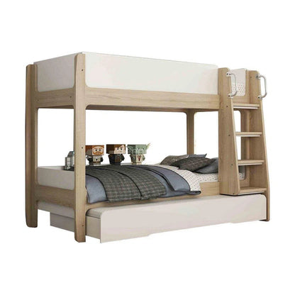 Single Trio Skyler Bunk Bed with Trundle in Light Oak and White-Sleep Doctor