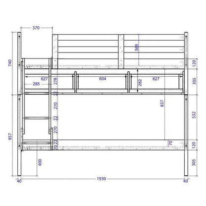 Springfield Single Over Double Bunk with Shelves and Double Trundle in White-Sleep Doctor