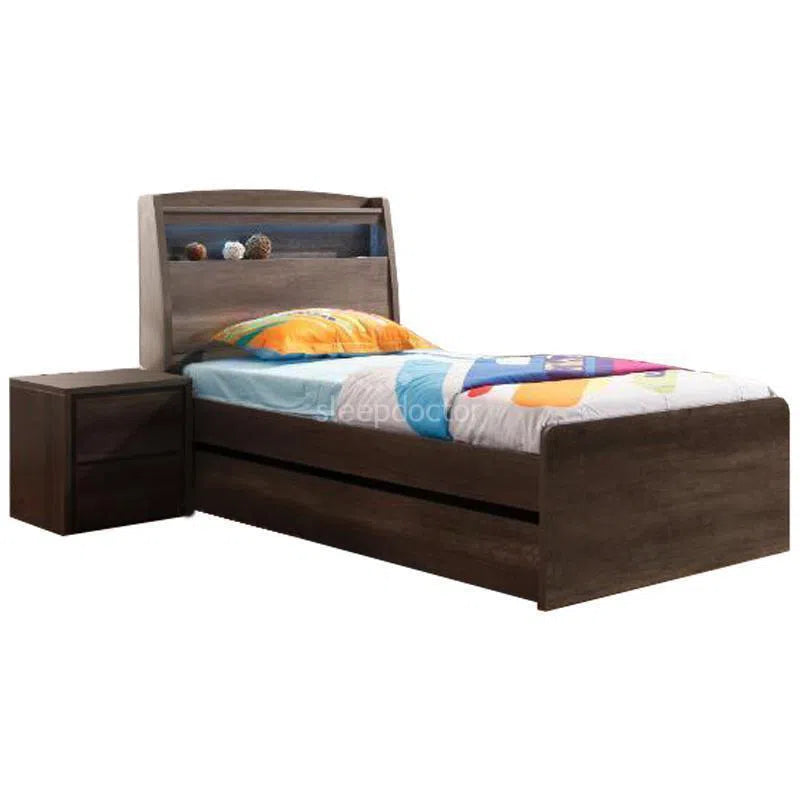 Summit King Single Bed In Charcoal (No Trundle)-Sleep Doctor