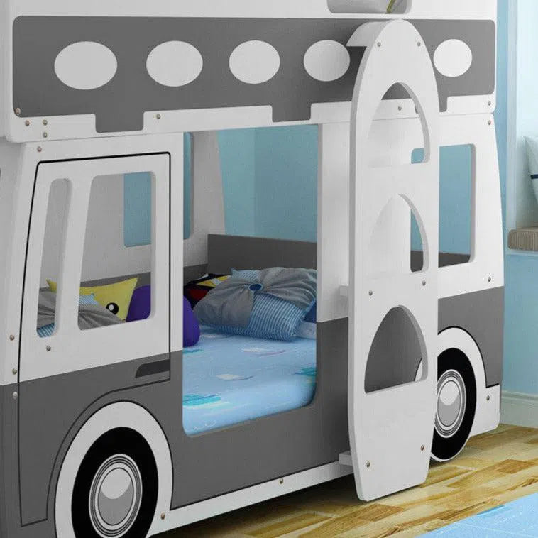 Vee Dub Surf Bus Bunk Bed in Painted White with Decals-Sleep Doctor