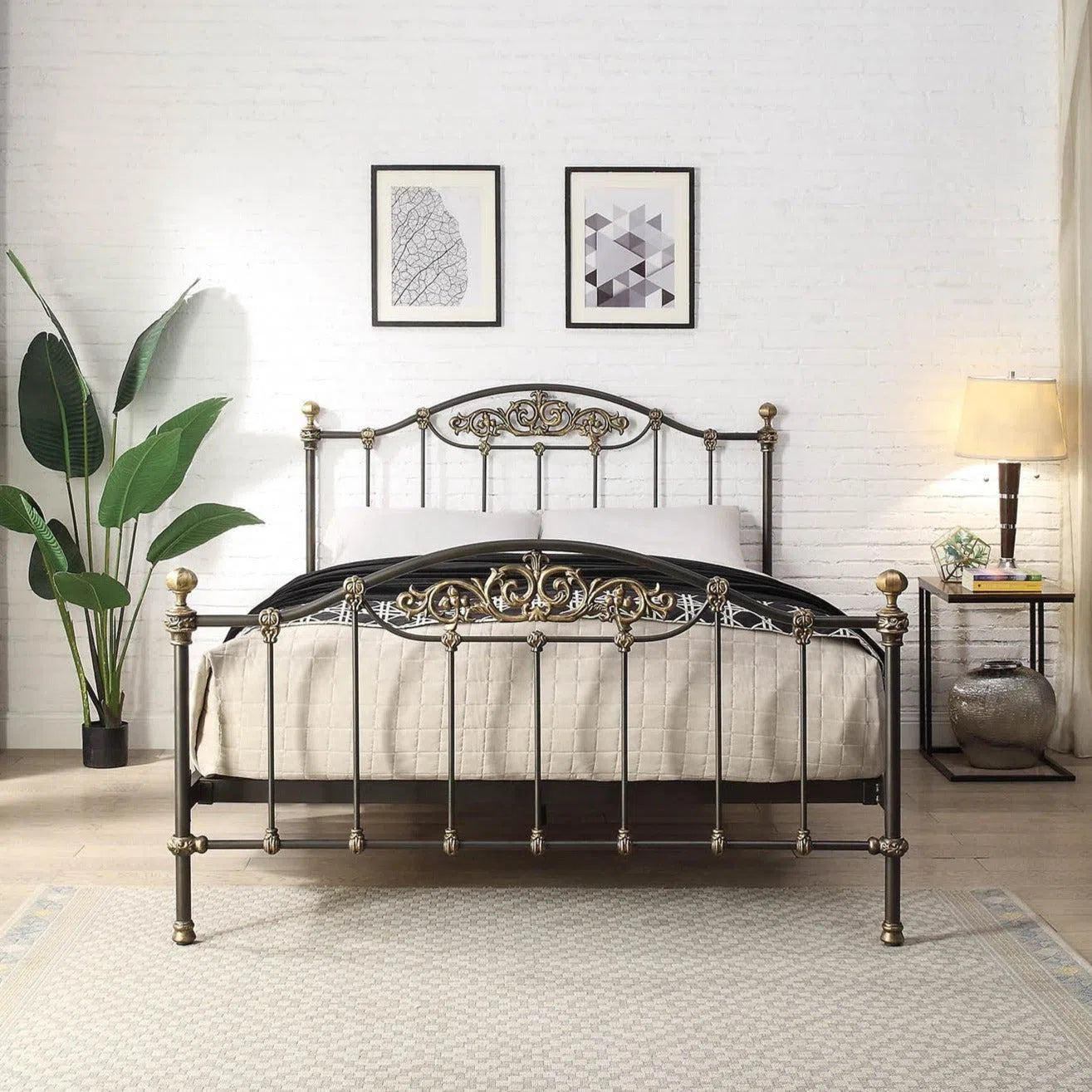 Cast iron bed frame queen deals